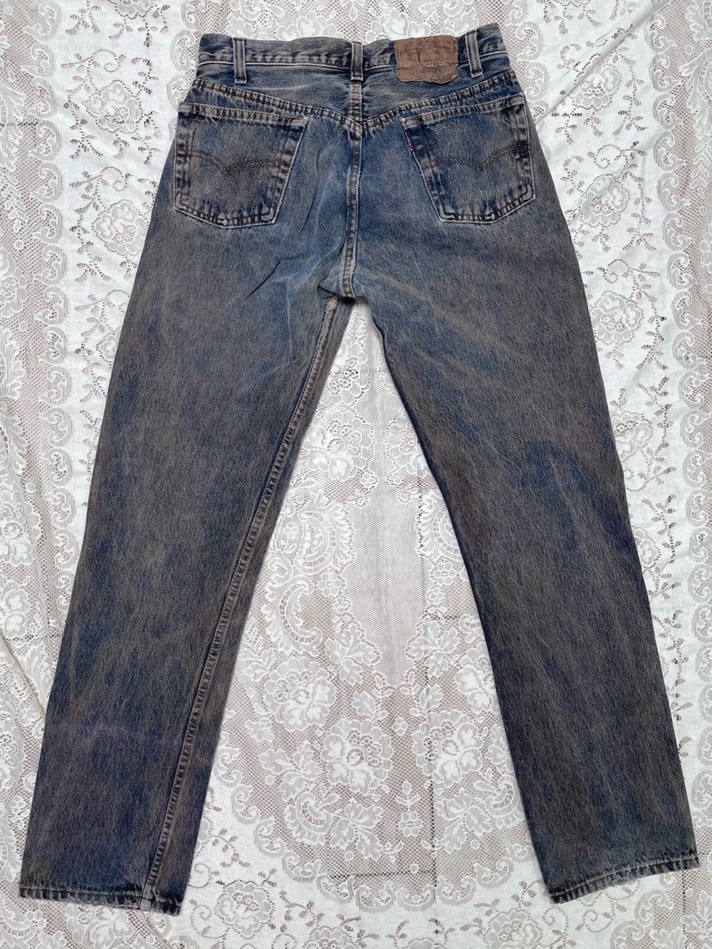 Levi’s | Vtg 80s Button-Fly 501s Acid Washed Straight Leg High-Rise Jeans | 1981